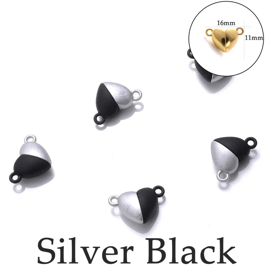 Heart Round Magnetic Clasps Set | DIY Jewelry Connector Charms
