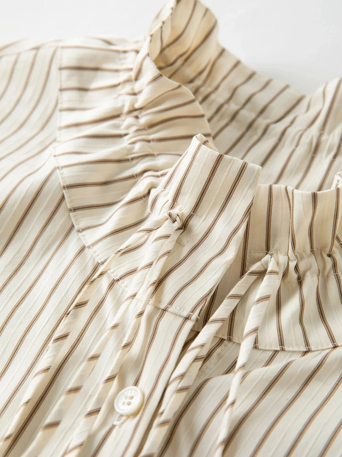 Plus Size Striped Ribbon Shirt Chic Lace Patch Autumn