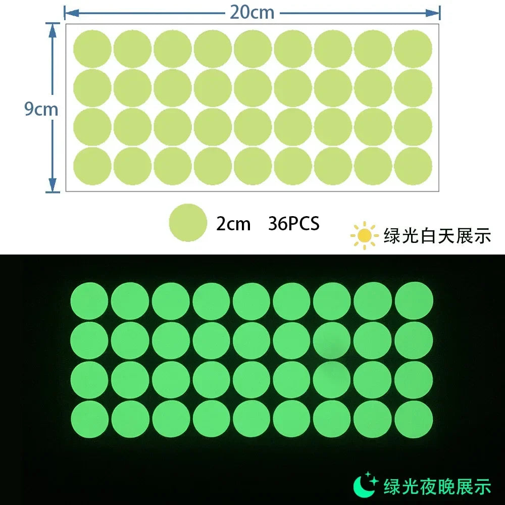 Glow in the Dark Wall Stickers | Luminous Dots Decals for Kids Room