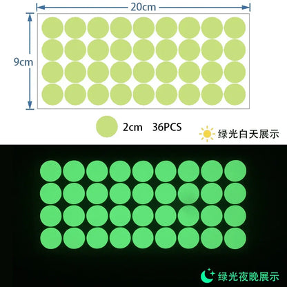 Glow in the Dark Wall Stickers | Luminous Dots Decals for Kids Room