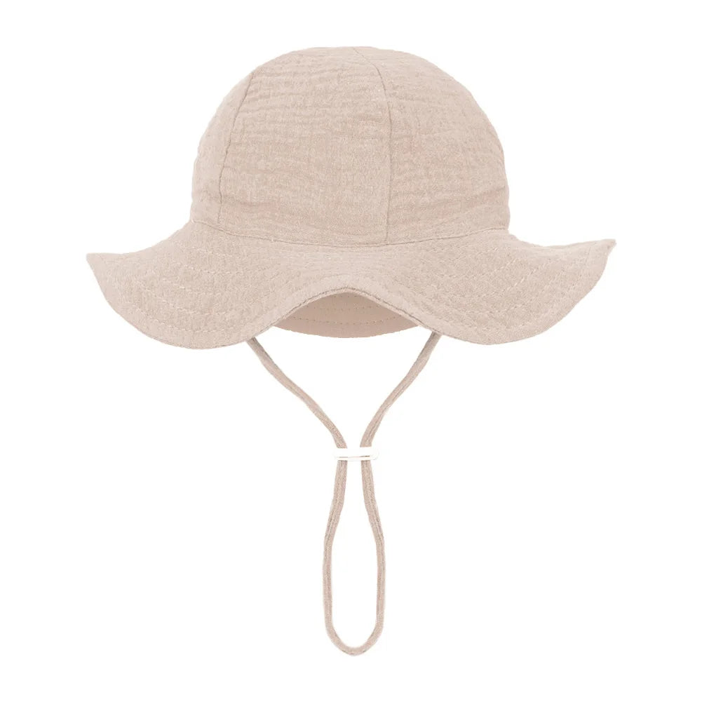 Baby Cotton Bucket Hat for Summer Sun Protection | Unisex Outdoor Panama Hat for Boys Girls