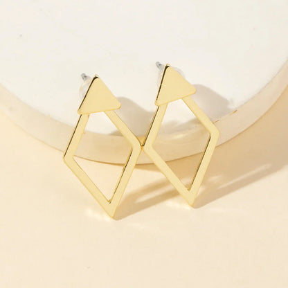 FTCY Geometric Square Stud Earrings | Double-layer Detachable Triangle Earrings for Women