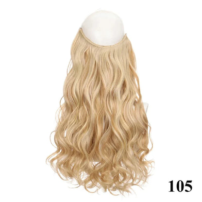 Fish line hair extension piece | 40cm 50cm 60cm straight and curly daily wear for women