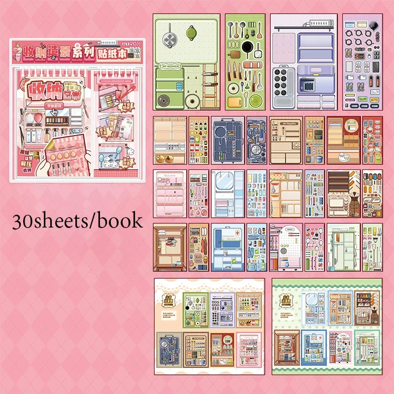 30pcs Daily Life Sticker Book | Organized Journal Supplies