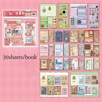 30pcs Daily Life Sticker Book | Organized Journal Supplies
