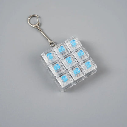 LED Light Up Keychain Keyboard Fidget Toy | Clickable Stress Relief Keychain