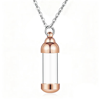 Small Glass Cremation Urn Vial Necklace for Ashes | Memorial Pet Charm