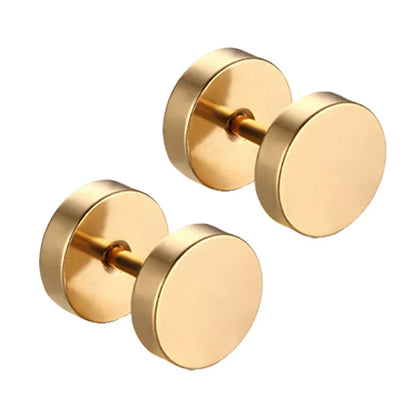 Punk Stainless Steel Stud Earrings Set | Unisex Gothic Hip Hop Ear Piercing Jewelry