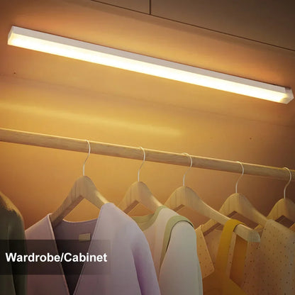 Rechargeable Motion Sensor LED Under Cabinet Light | Dimmable Night Light for Closet Stairs Aisle