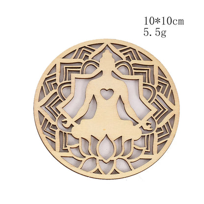 Wooden Sacred Geometry Wall Hanging | Rustic Yoga Meditation Decor