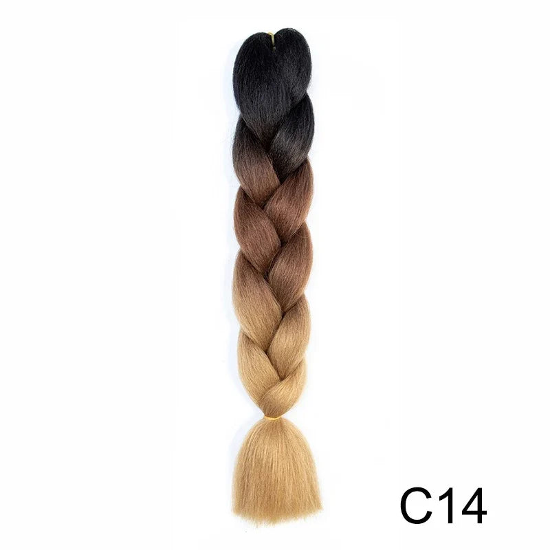Synthetic Jumbo Braids Hair 24Inch | Ombre Braiding Hair Extensions for Crochet Box Braid Blue Purple