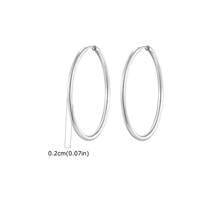 1Pair Round Hoop Earrings for Women Men | Gold Plated Stainless Steel Hypoallergenic Piercing Jewelry