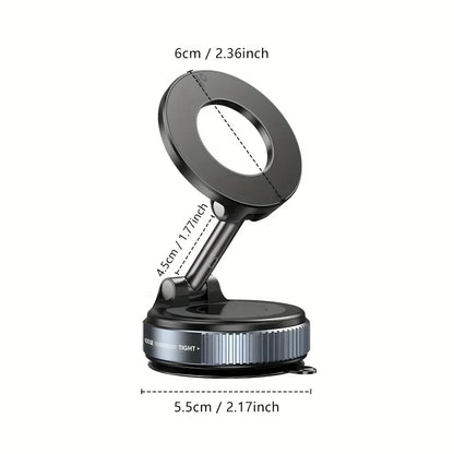 K007 Strong Magnetic Car Phone Holder Foldable Design 360° Adjustable Vacuum Mount for Car/Desk/Bathroom/Universal Use