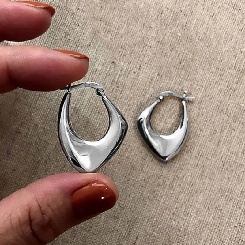 Geometric Metal Hoop Earrings for Women | Trendy Fashion Jewelry Set