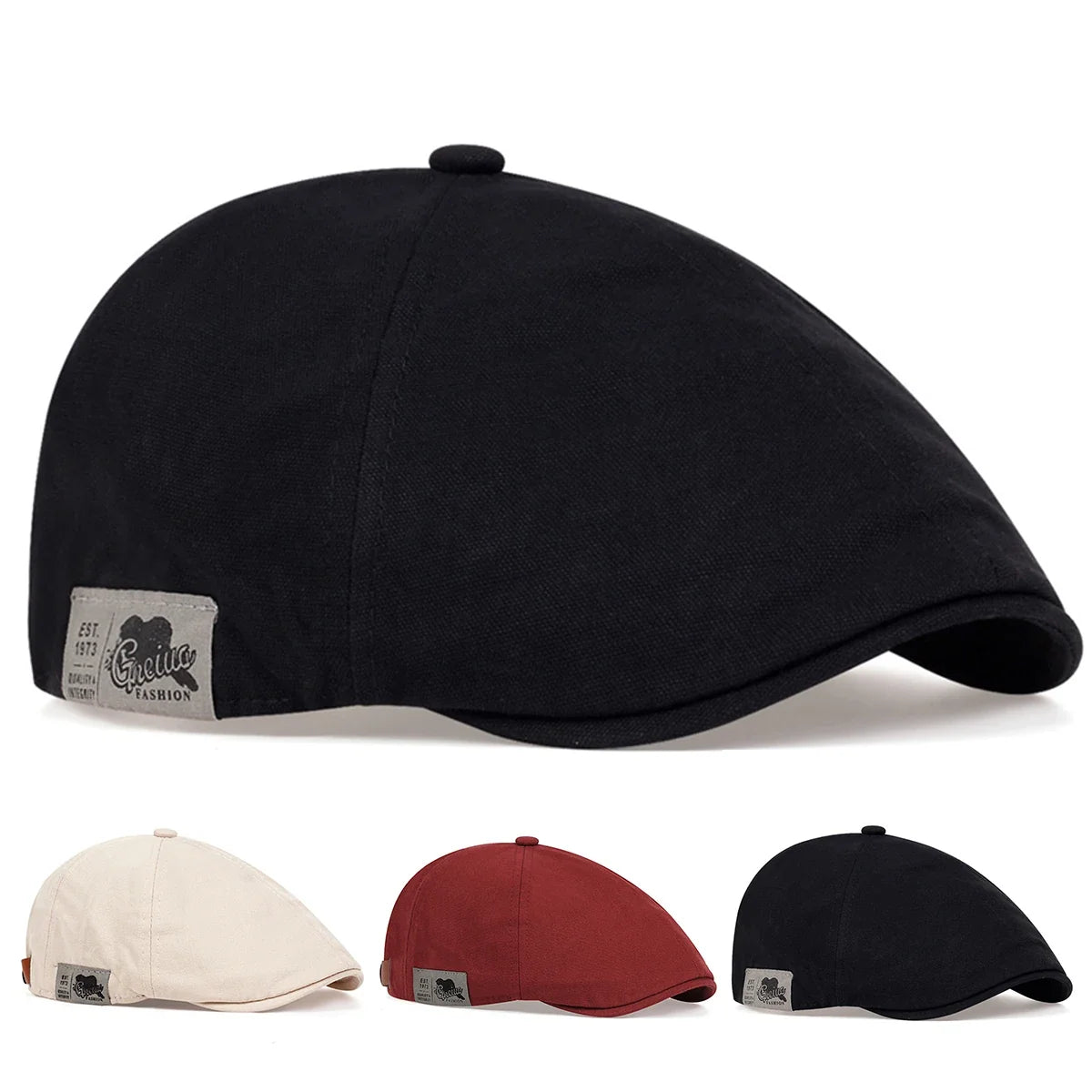 Men Side Letter Sticker Newsboy Caps British Painters Hats Spring and Autumn Adjustable Flat Cap Hip Hop Berets Peaked Cap