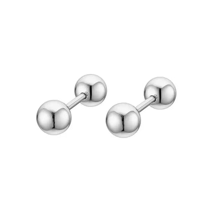 Stainless Steel Screwback Stud Earrings | 16G Small Ball Piercing Jewelry Set