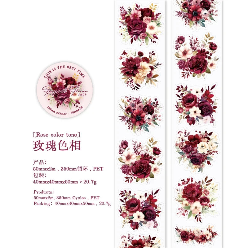 Journal GO Flower Washi Tape Set | Fragrant Scrapbooking Decorative Tape