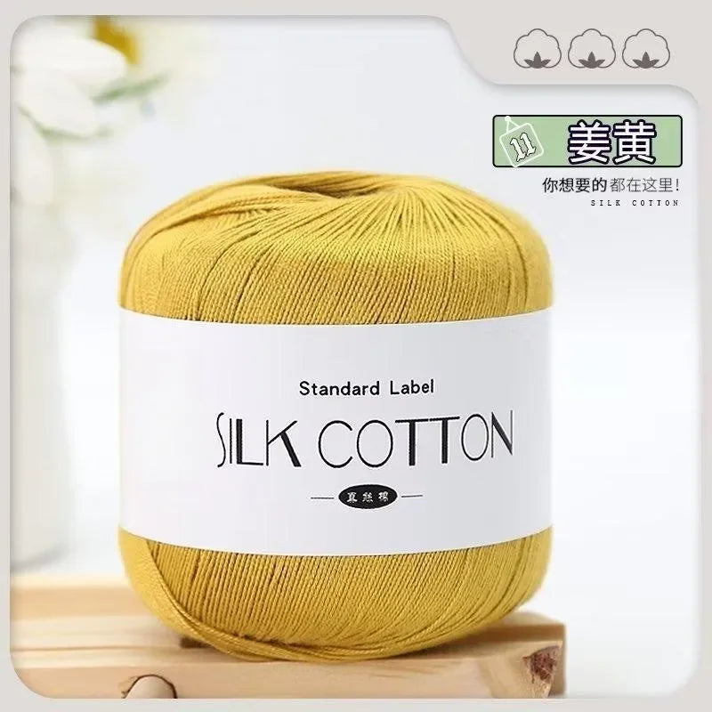 50g/PC Silk Lace Cotton Milk Crochet Yarn Baby Hand-Knitted Warm Soft Knitting Thread for Hand Knitting Supplies Cross Stitch