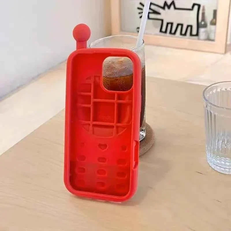3D Phone Shaped Colorful Cat Silicone Cover Case For 13 14 15 16 Pro Max 11 12