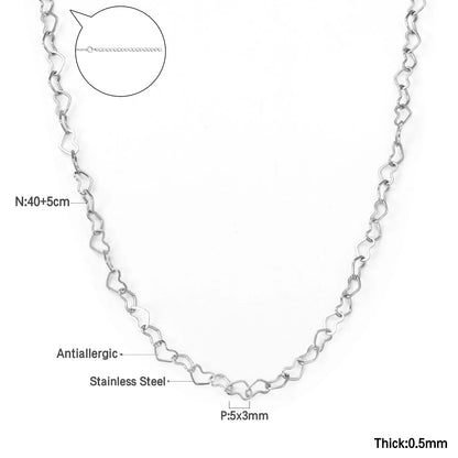 Simple Heart Pendant Necklace | Stainless Steel Clavicle Choker for Girls