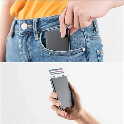 Slim Metal RFID Wallet | Minimalist Card Holder for Men and Women