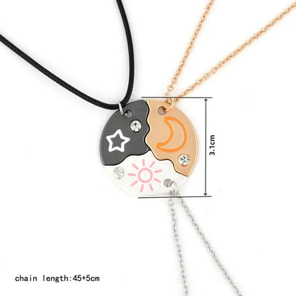 3 Piece Matching Pendant Necklace Set | Sun Moon Star Best Friend Gifts