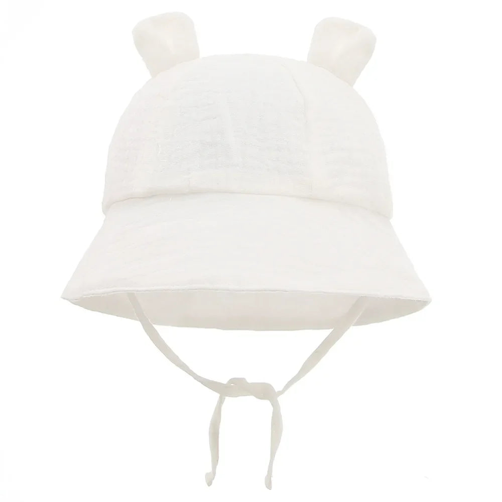 Muslin Baby Sun Hat for Newborn | Cotton Bucket Hat for Infant Summer