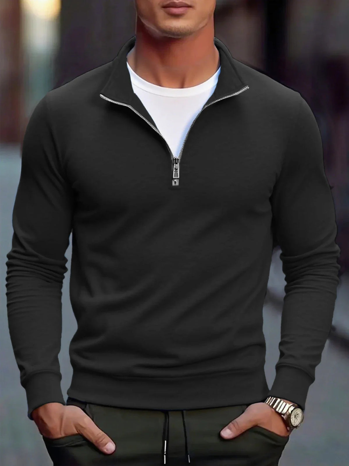 Men's Warm Sweatshirts Breathable Casual Sports Hiking Turtleneck Pullover Tops Men's Outdoor Mock Neck Tops Streetwear