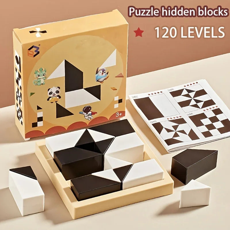 120 Level Hidden Block Puzzle 6 Years ABS Material Interesting Enhances Logic and Spatial Reasoning Suitable for 6Year Olds