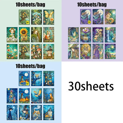 30pcs Vintage Fairytale Secret Series Stickers | Collage & DIY Craft Material Pack