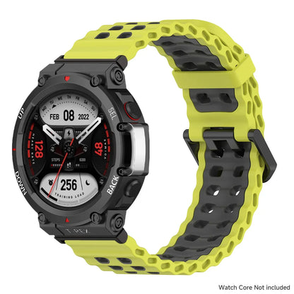 Marine band for Amazfit watch T-rex 3/2/ultra two-tone elastic silicone strap for T-Rex/T Rex Pro breathable sport bracelet