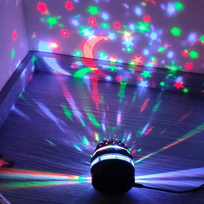 Starry Moon Night Light Projector | USB RGB Rotating Ambiance Lamp for Kids Room