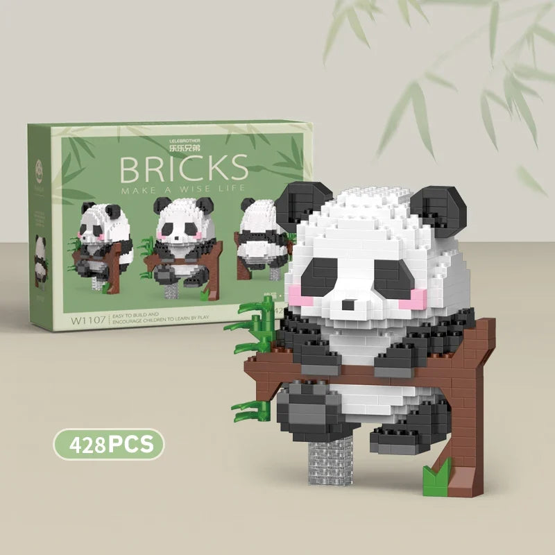 Creative DIY Assemable Animal Cute MINI Chinese Style Animal Panda Building Block Educational Boy Toys For Children Model Bricks