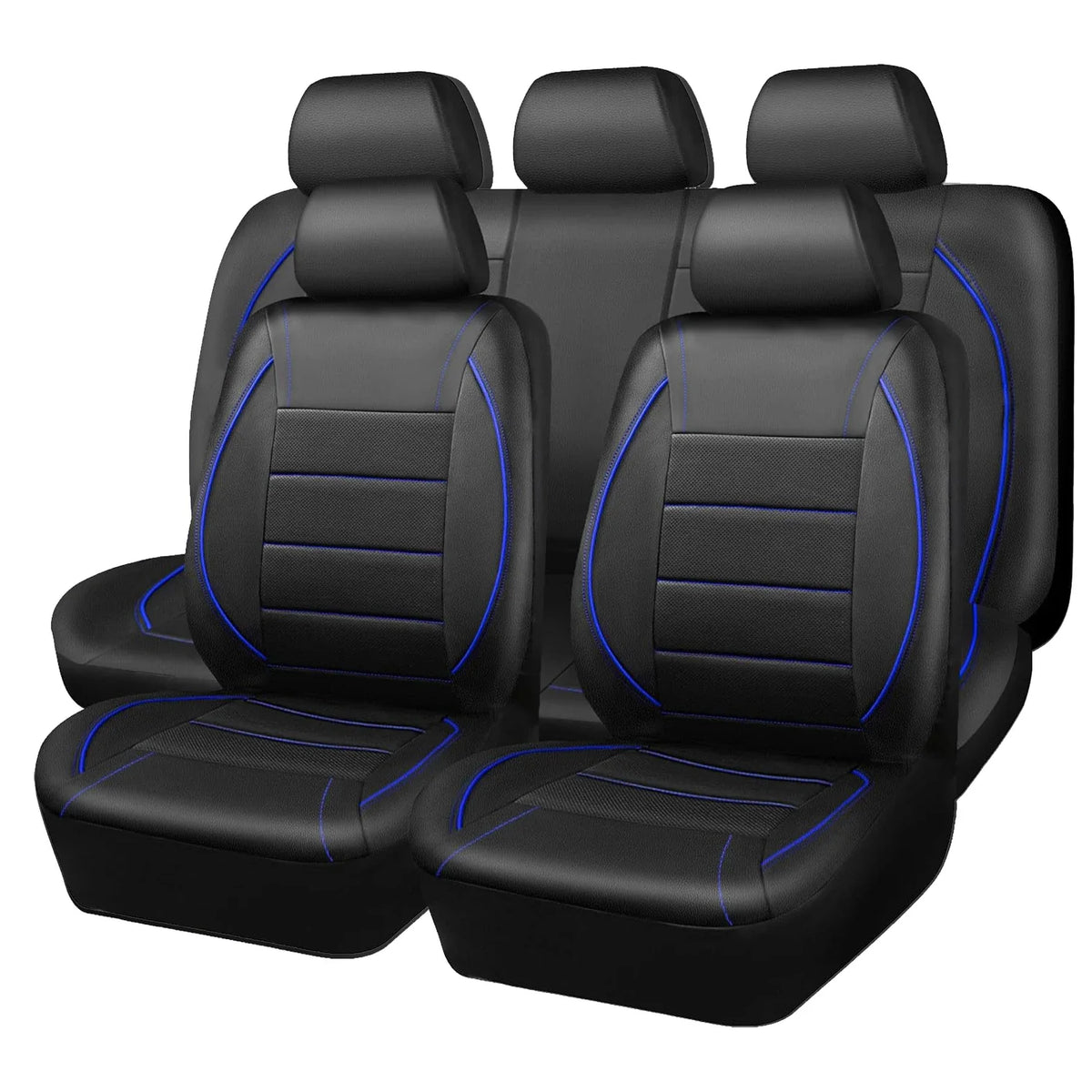 Universal Leather Car Seat Covers Red Simple Waterproof 5 Seat Car Seat Cover