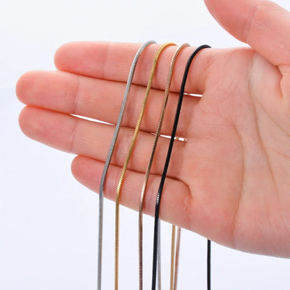 Stainless Steel Square Snake Chain Necklace | Unisex Waterproof Choker