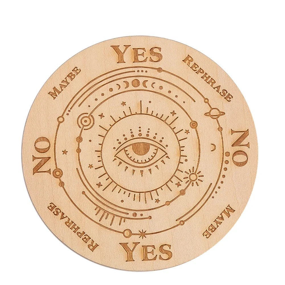10cm Crystal Grid Wooden Display Board | Laser Engraved Spiritual Decor
