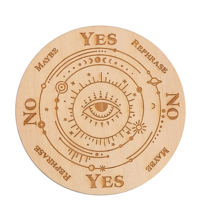 10cm Crystal Grid Wooden Display Board | Laser Engraved Spiritual Decor