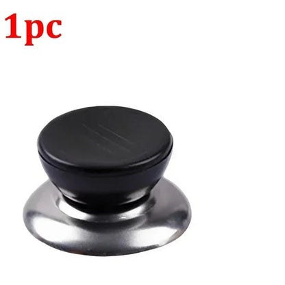 4 Pieces Universal Pot Lid Handle Knob Covers | Black and Silver Cookware Handles