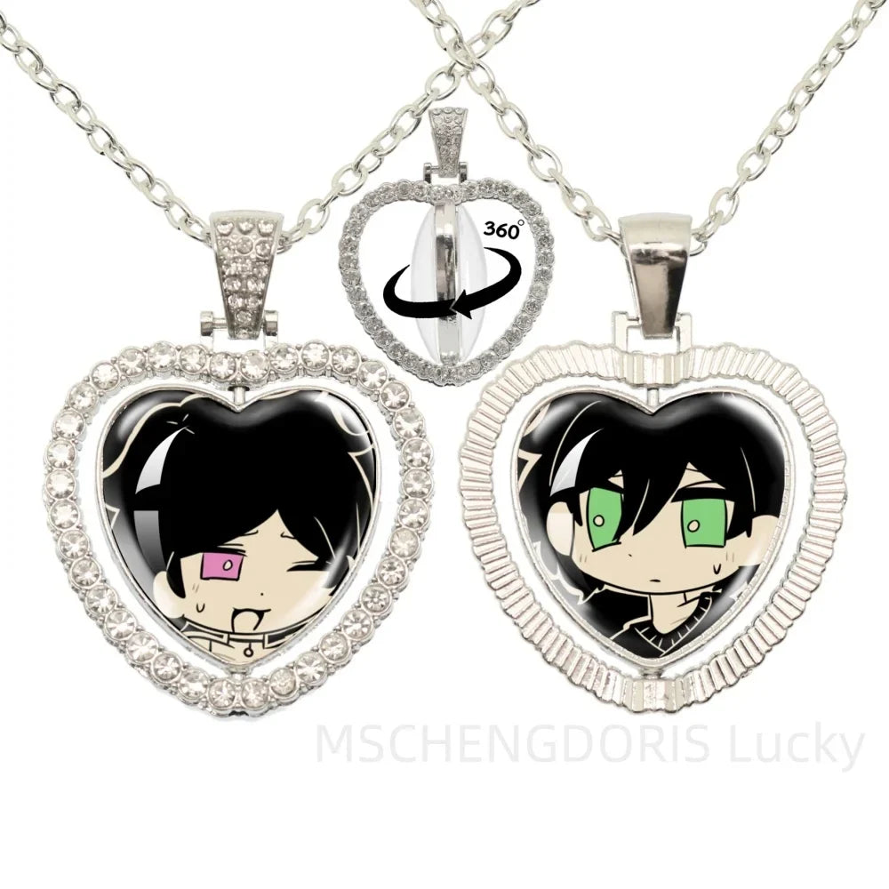 The Coffin Of Andy And Leyley Cosplay Necklace | Double Sided Glass Cabochon Heart Pendant