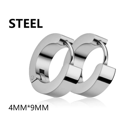 Stainless Steel Punk Ear Circle Earrings | Unisex Gothic Fashion Jewelry