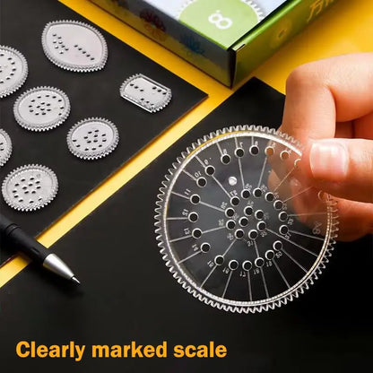 22pcs Drawing Toys Set | Geometric Ruler Mathematical Roulette Drawing Tools for Kids