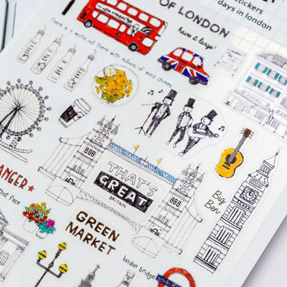Creative London Vacation Stickers Set | Scrapbook and Diary Decoration Kit