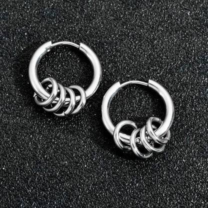 Gothic Stainless Steel Hoop Earrings | Unisex Dragon Punk Jewelry