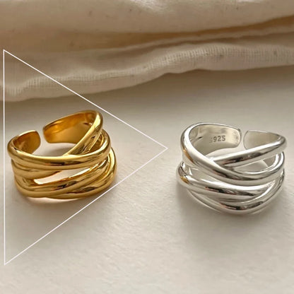 VENTFILLE 925 Sterling Silver Adjustable Rings | Vintage Hip Hop Couples Jewelry