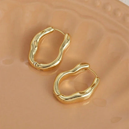 Geometric Metal Hoop Earrings for Women | Trendy Fashion Jewelry Set