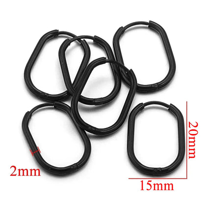 Gold Plated Rectangular Hoop Earrings | 6pcs Stainless Steel Jewelry Findings for DIY