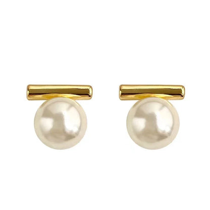 Grey Imitation Pearl Drop Earrings | French Minimalist Jewelry for Women