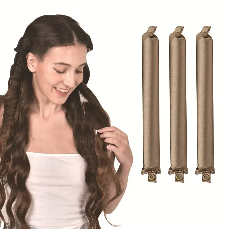 Satin Heatless Curling Rod Headband | No Heat Hair Curlers for Overnight Soft Curls