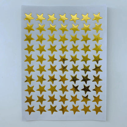 Gold Star Sticker Set for Teachers and Class Rewards | 10 Sheets of Five Pointed Star Stickers
