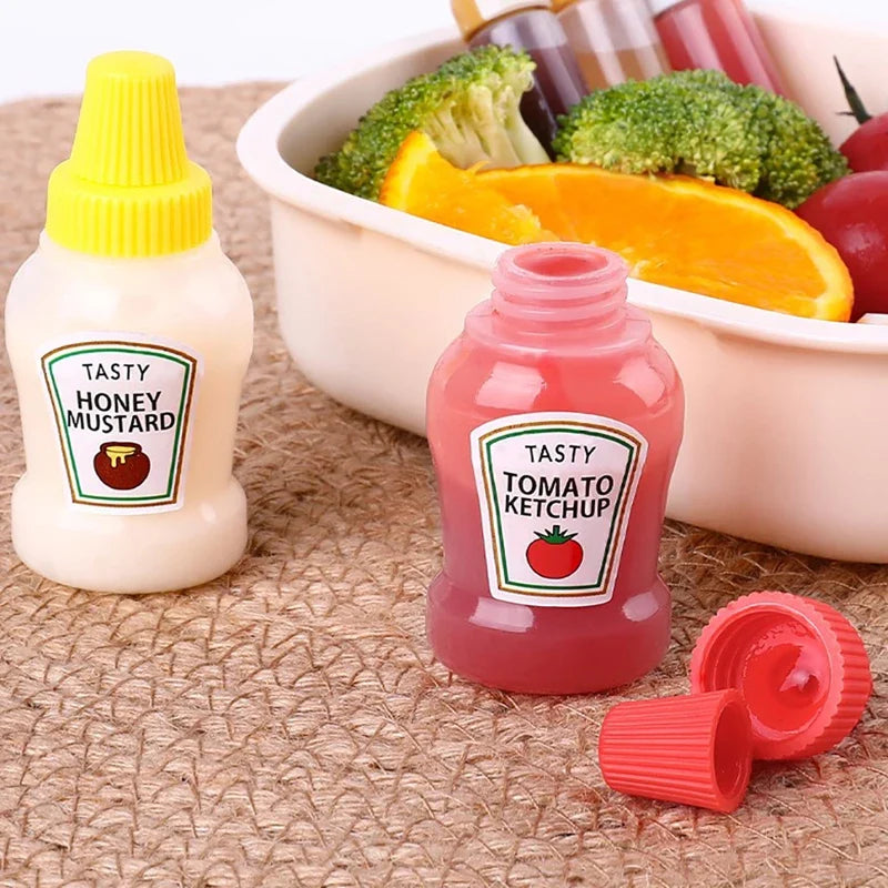 Mini Sauce Bottle Set | Portable Ketchup and Dressing Containers for Bento